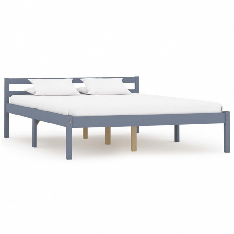 Rama łóżka, szara, lite drewno sosnowe, 140 x 200 cm kod: V-283199