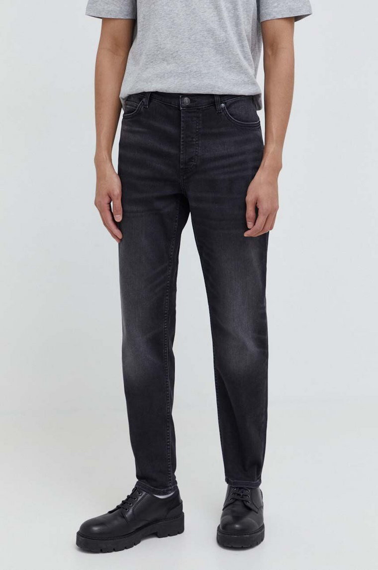 HUGO jeansy męskie kolor czarny
