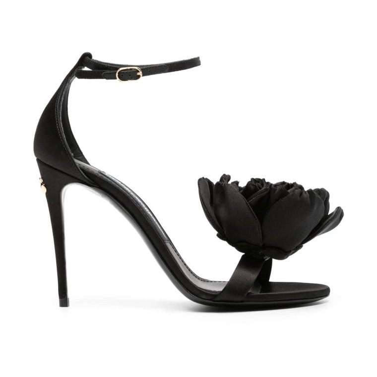 Czarne Sandały z Obcasem 10,5 cm Dolce & Gabbana