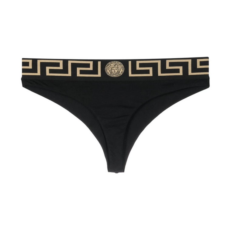 Czarne Greca Border Briefs Versace