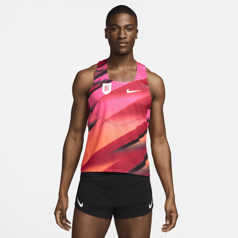 Męska koszulka bez rękawów do biegania Nike AeroSwift Bowerman Track Club - Czerwony