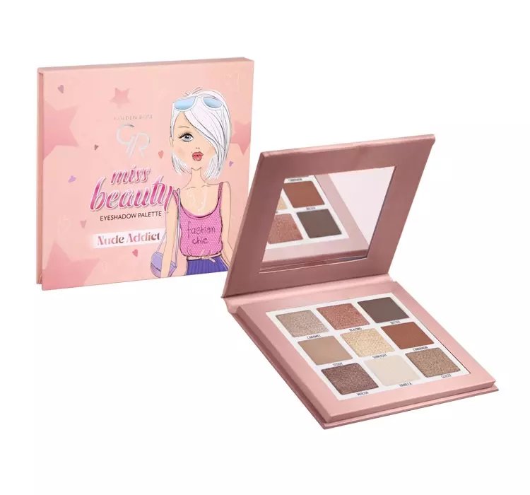 GOLDEN ROSE MISS BEAUTY PALETA CIENI DO POWIEK NUDE ADDICT 9x1,3G