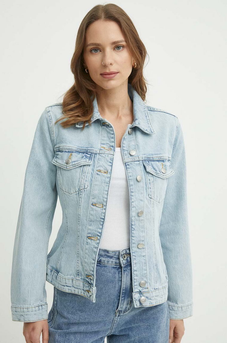Sisley kurtka jeansowa damska kolor niebieski przejściowa