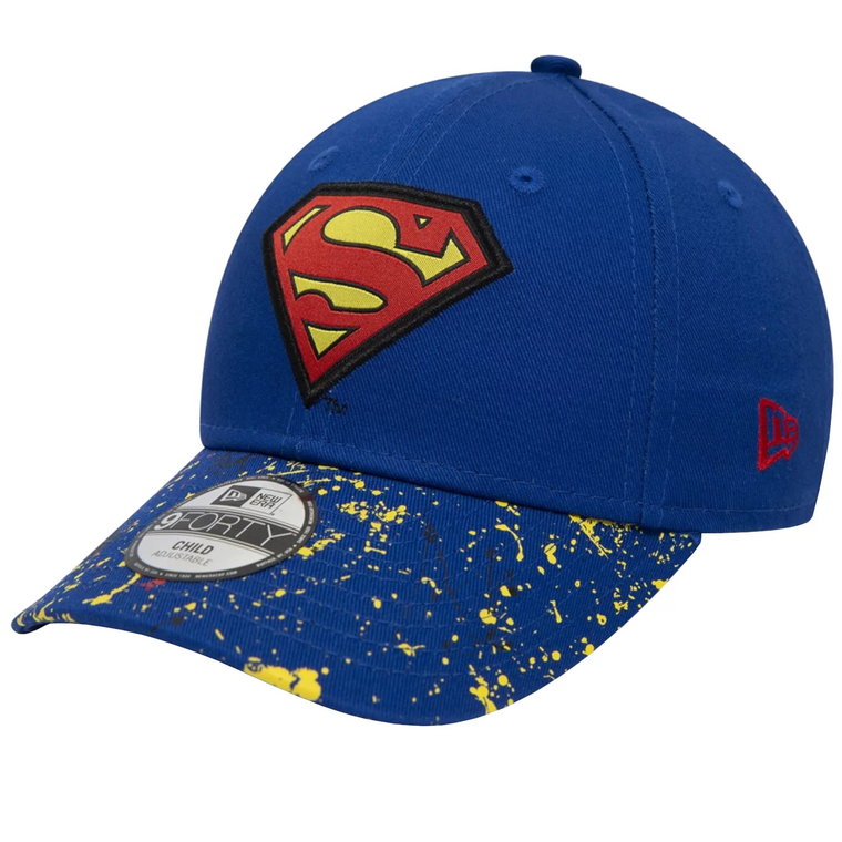 New Era 9FORTY DC Superman Kids Cap 60298810, Dla chłopca, Niebieskie, czapki z daszkiem, bawełna, rozmiar: CHILD