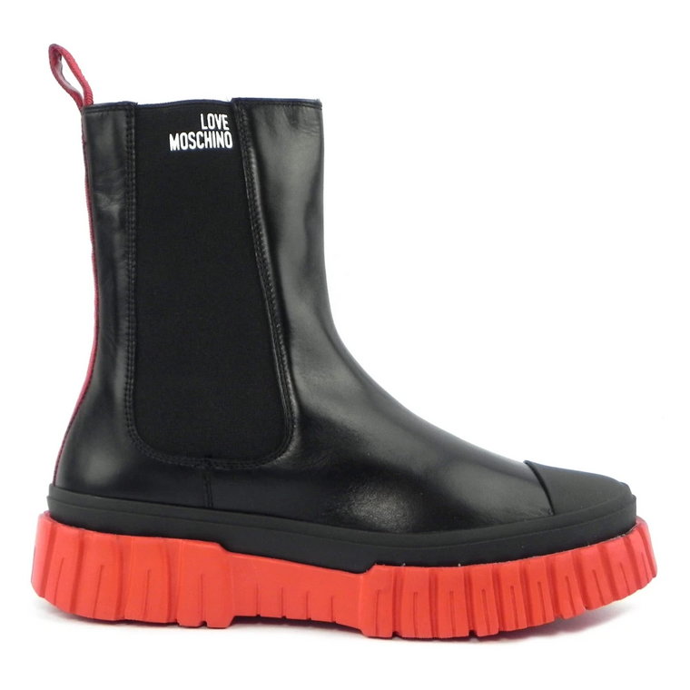 Beatles Vitello Nero Chelsea Buty Love Moschino