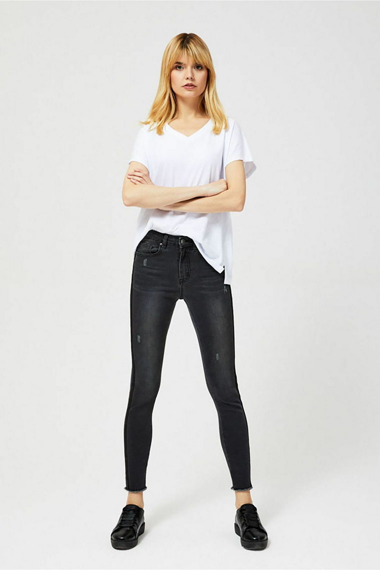 Spodnie damskie jeansowe typu high waist czarne