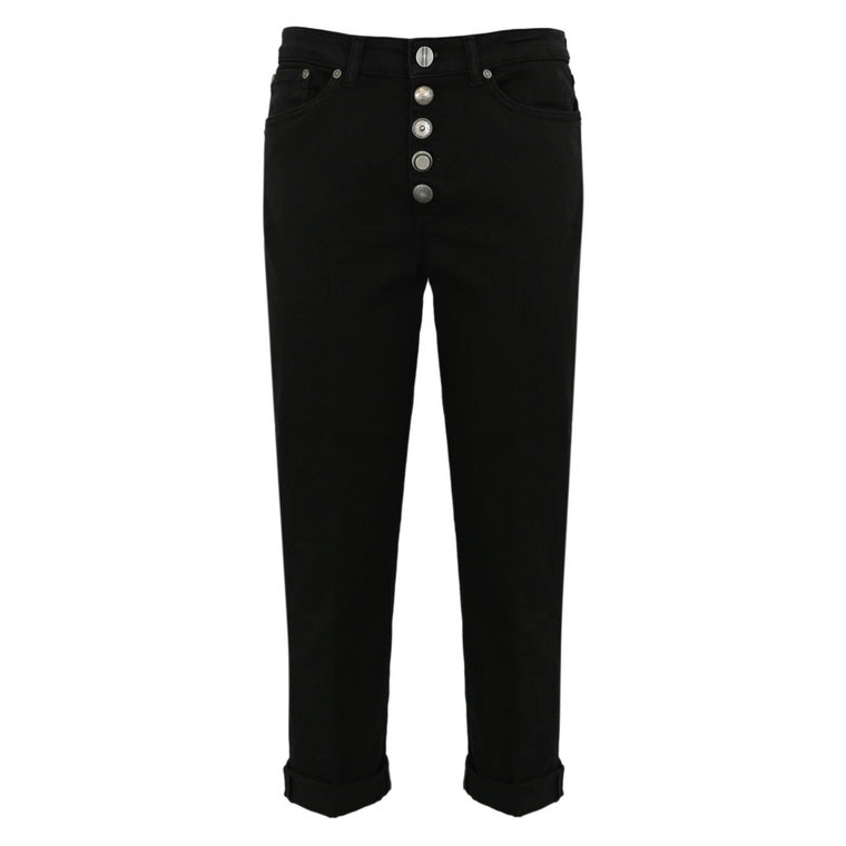 Czarne jeansy damskie z denimu Dondup