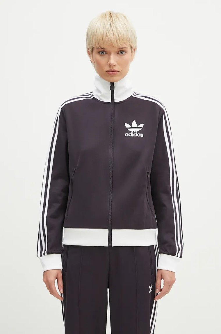 adidas Originals bluza Beckenbauer Tracktop damska kolor fioletowy wzorzysta IY2219