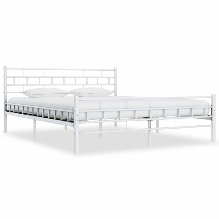 Rama łóżka, biała, metalowa, 140 x 200 cm kod: V-285298