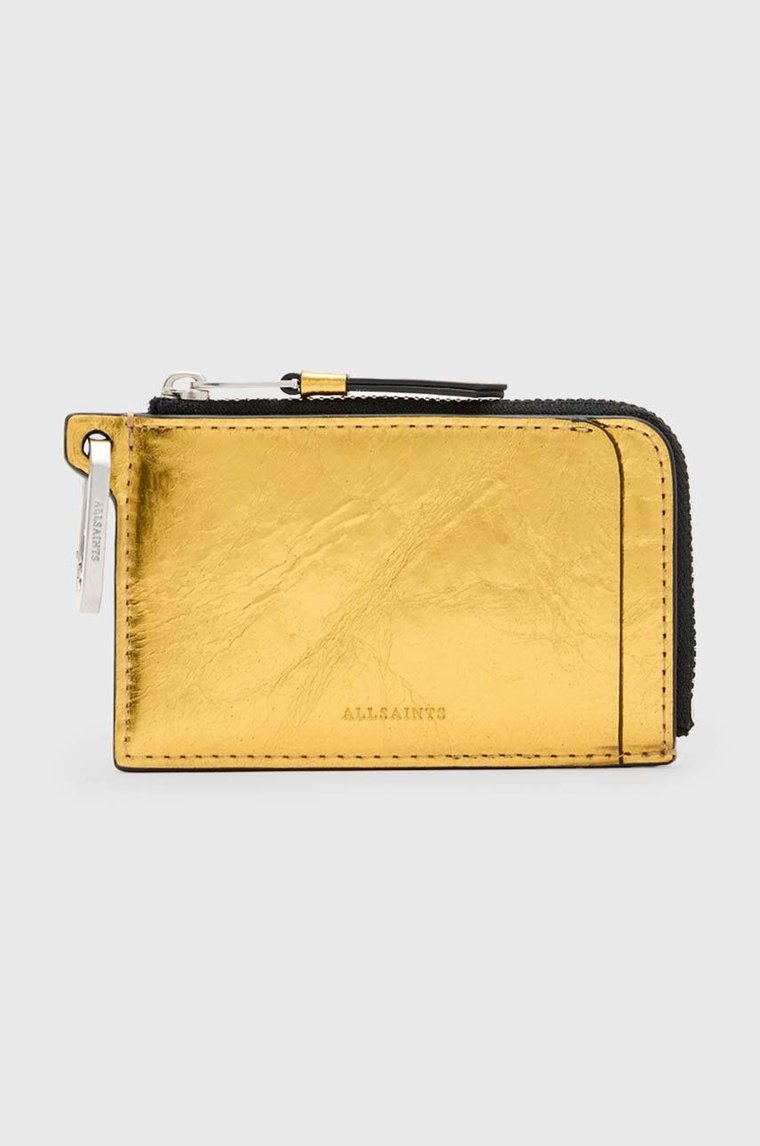 AllSaints portfel skórzany REMY WALLET damski kolor złoty W017XZ