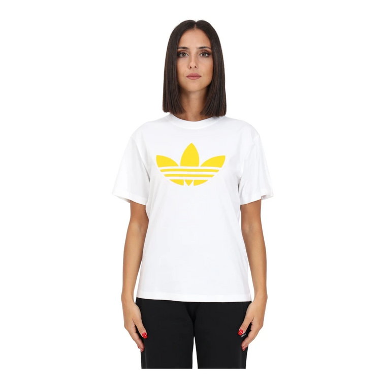 Biała koszulka sportowa Pearl Trefoil Adidas Originals