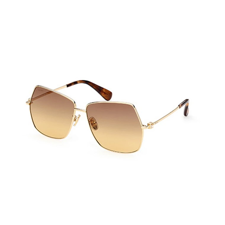 Złote Brązowe Okulary przeciwsłoneczne Mm0035-H-030 Max Mara