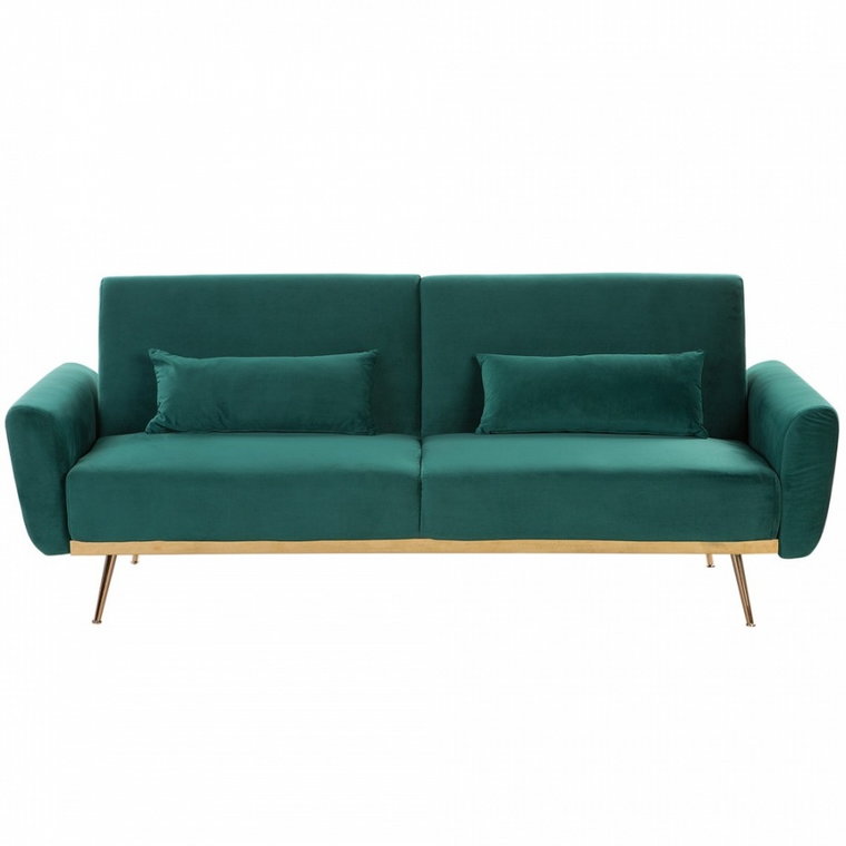 Sofa rozkładana welurowa zielona EINA kod: 4251682202275