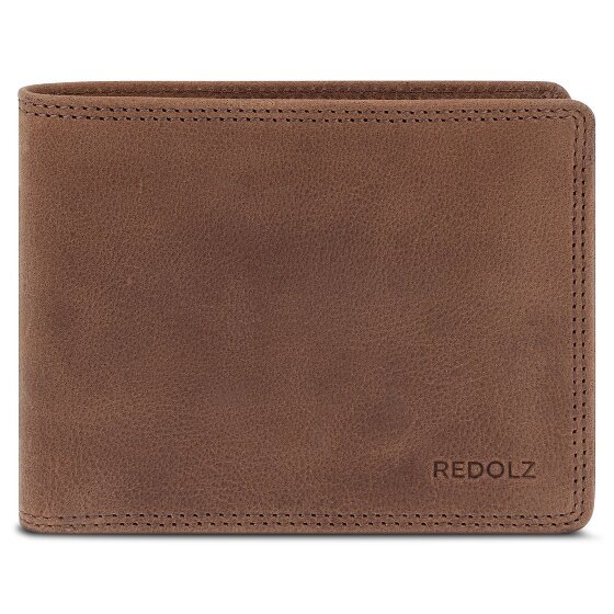 Redolz QF Leather Essentials Portfel Ochrona RFID Skórzany 12 cm brown