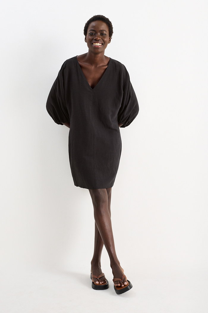 C&A Sukienka z dekoltem w szpic, Czarny, Rozmiar: 36