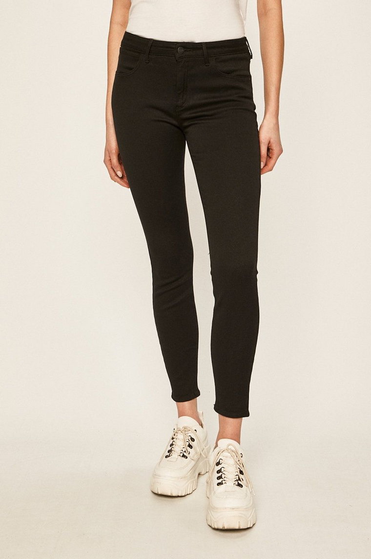 Wrangler jeansy Skinny Crop Black damskie