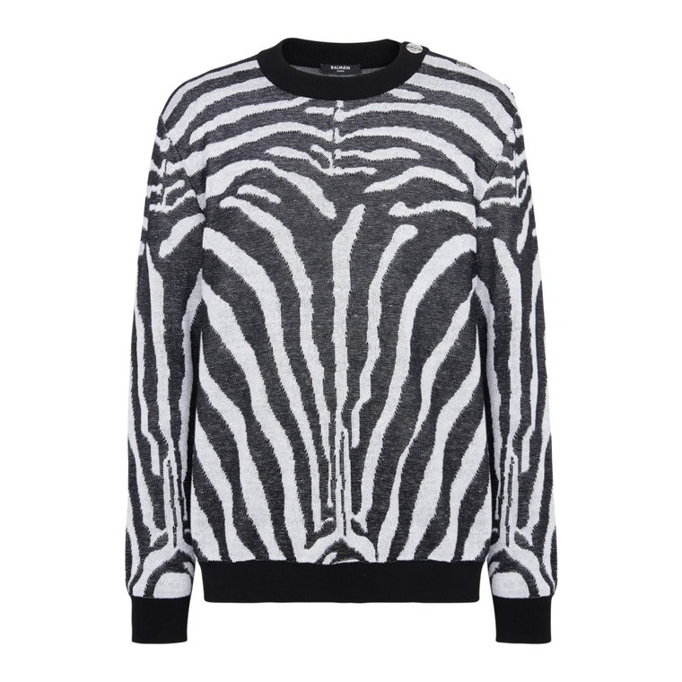 Zebra print skoczka lnianego Balmain