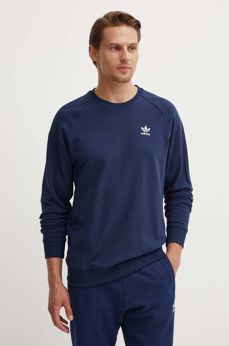 adidas Originals bluza bawełniana męska kolor granatowy gładka IX7678