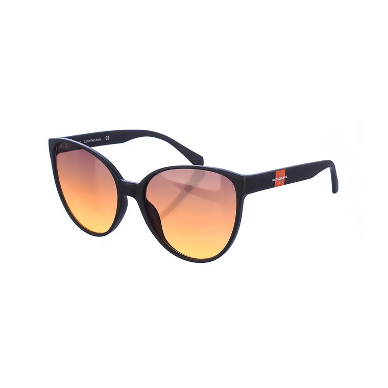 Czarne okulary przeciwsłoneczne z prostokątną oprawką z acetatu Calvin Klein