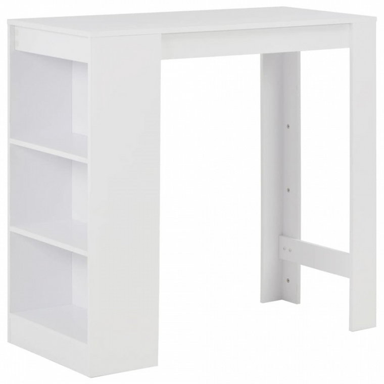 Stolik barowy z półkami, biały, 110 x 50 x 103 cm kod: V-280211