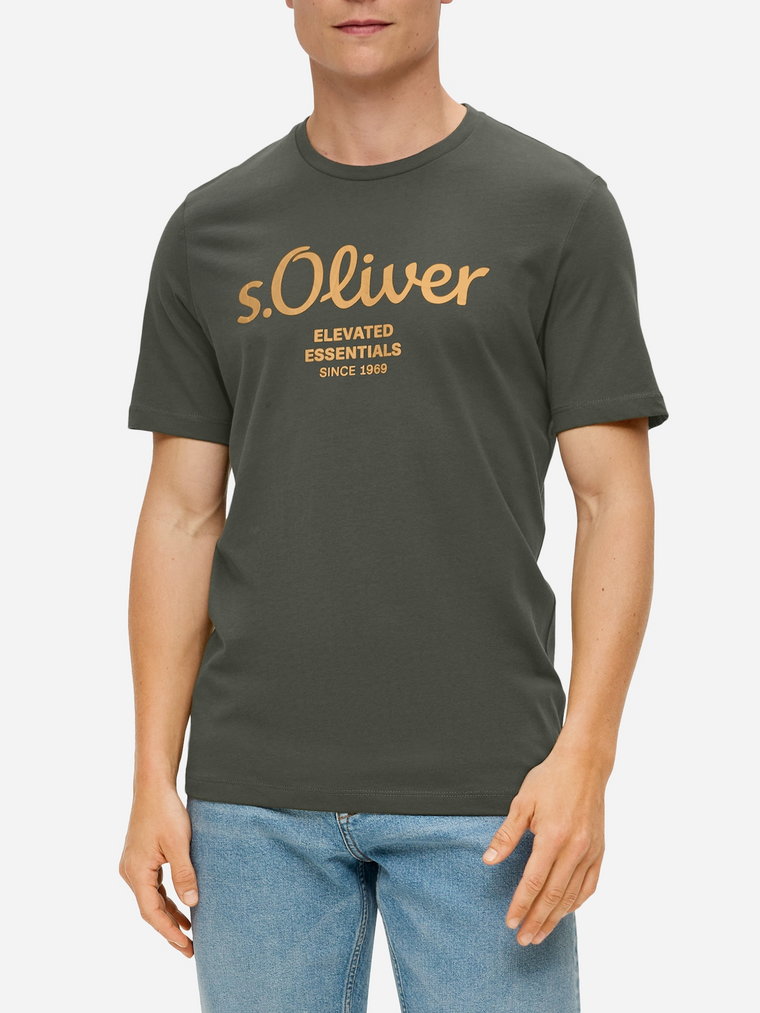 Koszulka męska s.Oliver 10.3.11.12.130.2141458-79D2 S Khaki (4099975043118). T-shirty męskie