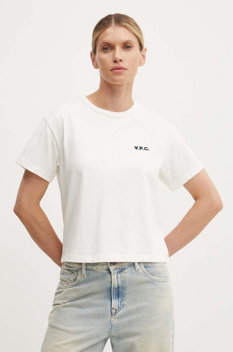 A.P.C. t-shirt bawełniany t-shirt boxy petit vpc damski kolor biały COHBQ.F26390