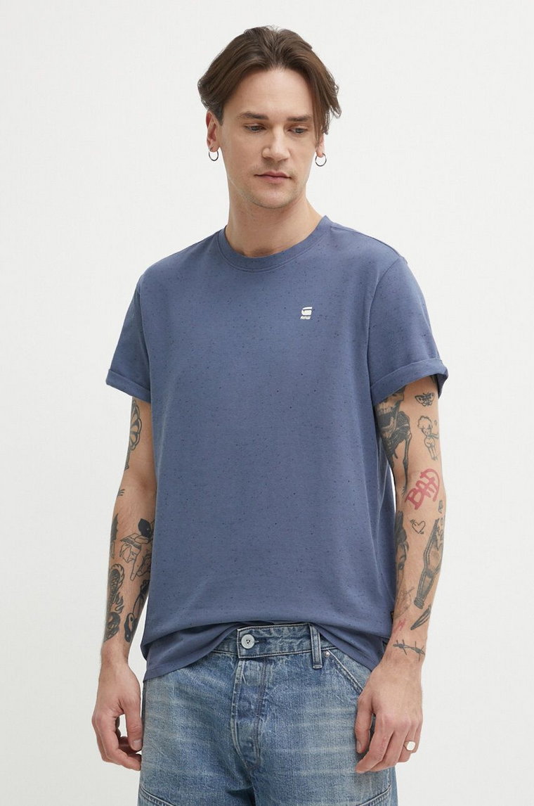 G-Star Raw t-shirt bawełniany kolor granatowy