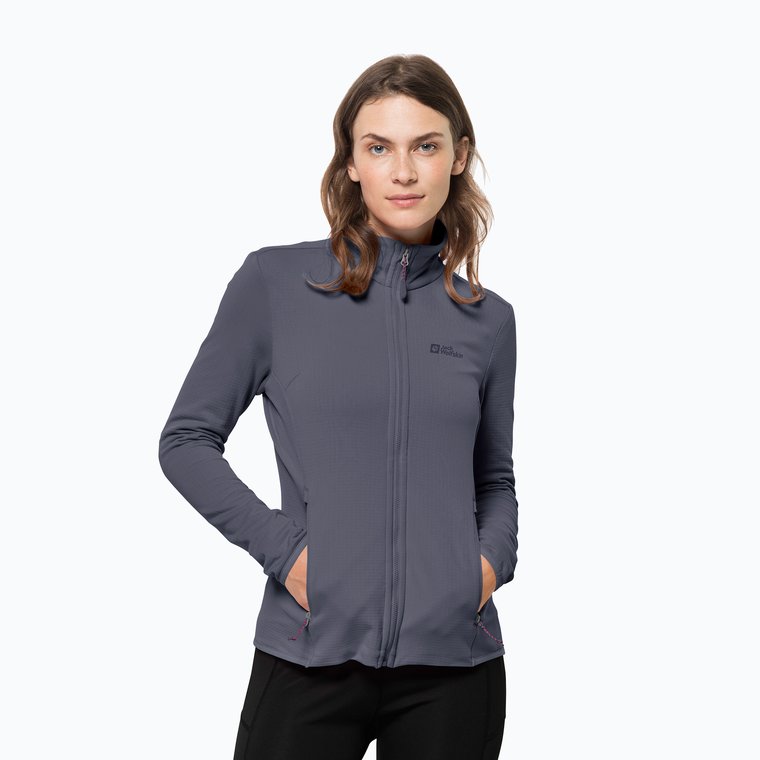 Bluza trekkingowa damska Jack Wolfskin Peak Grid Fleece dolphin