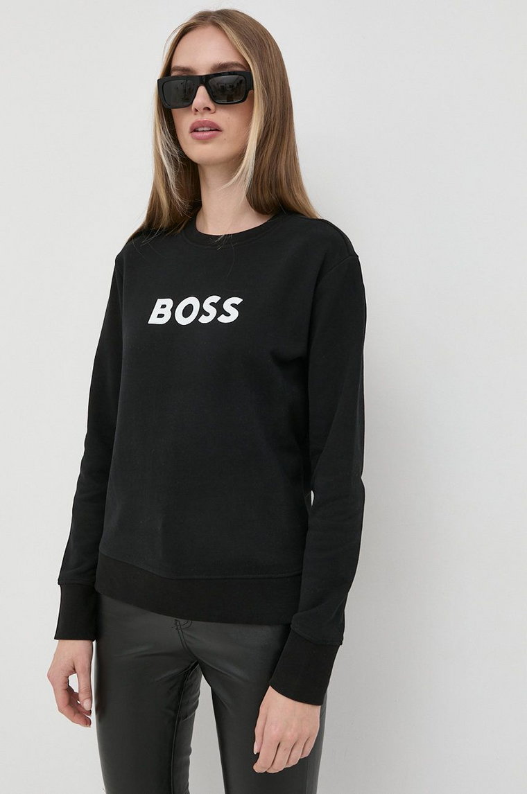 BOSS bluza bawełniana damska kolor czarny 50468357