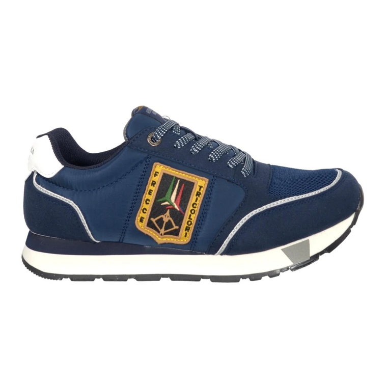 Klasyczne Sneakersy z Trójkolorowymi Strzałkami w Kolorze Niebieskim Aeronautica Militare