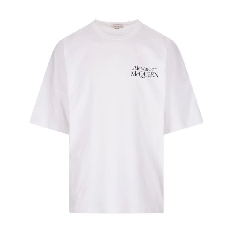 Biała Logo Oversize T-shirt dla Mężczyzn Alexander McQueen