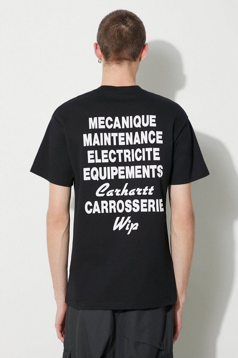 Carhartt WIP t-shirt bawełniany S/S Mechanics T-Shirt męski kolor czarny z nadrukiem I032880.89XX