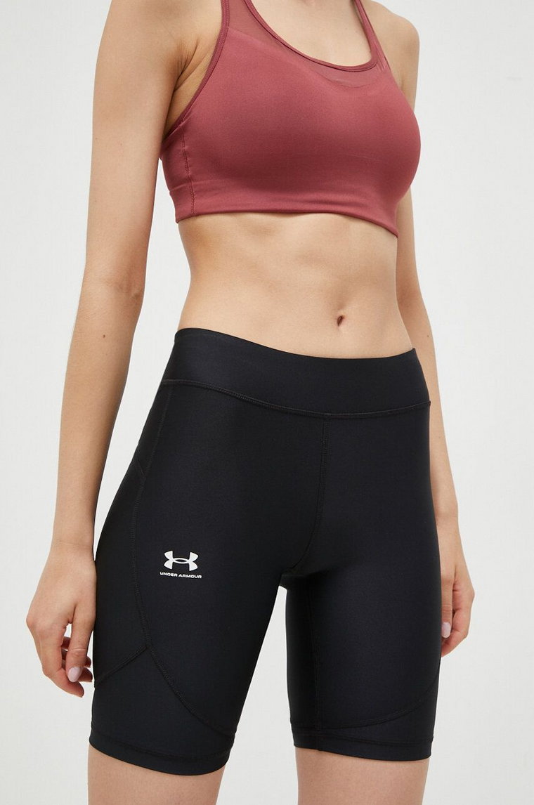 Under Armour szorty treningowe Authentics kolor czarny gładkie medium waist