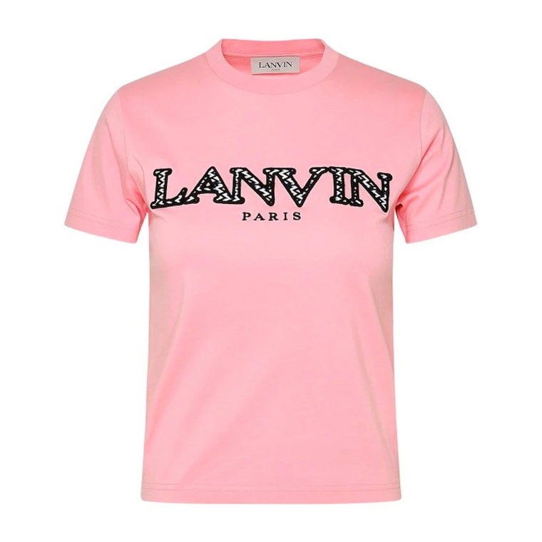 Elegancka Koszulka z Logo z Bawełny Lanvin