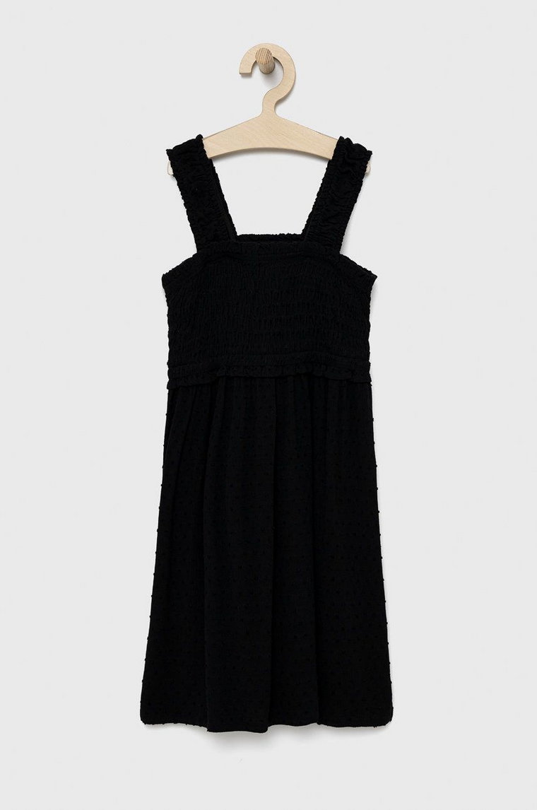 GAP sukienka dziecięca kolor czarny mini rozkloszowana