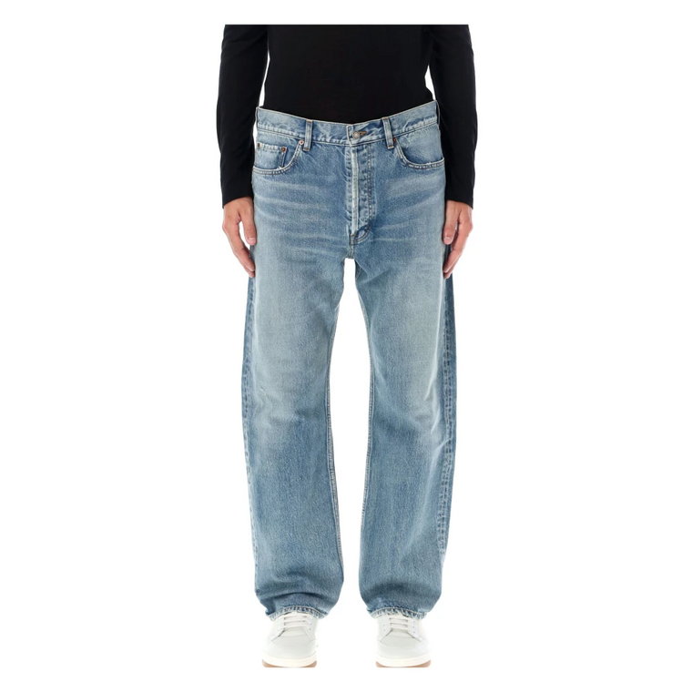 Niebieskie Beat Luźne Proste Jeansy Aw24 Saint Laurent