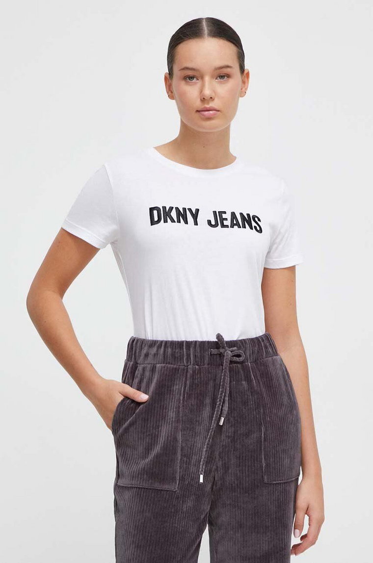 Dkny t-shirt damski kolor biały E31FUDNA