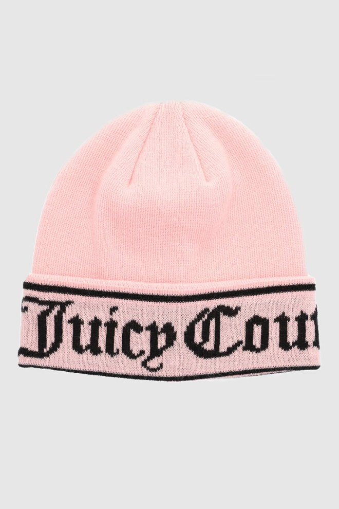 JUICY COUTURE Różowa czapka z logo