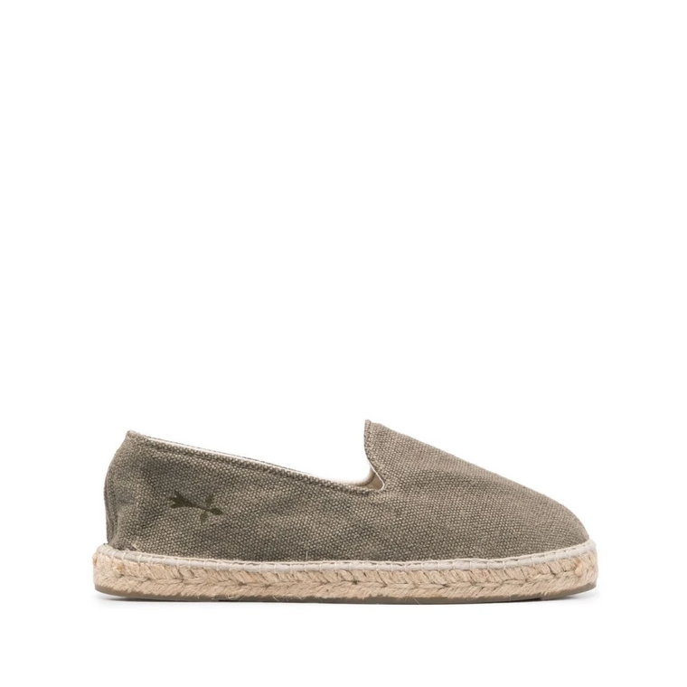 Zielone Espadryle z Konopi Slip-On Manebí