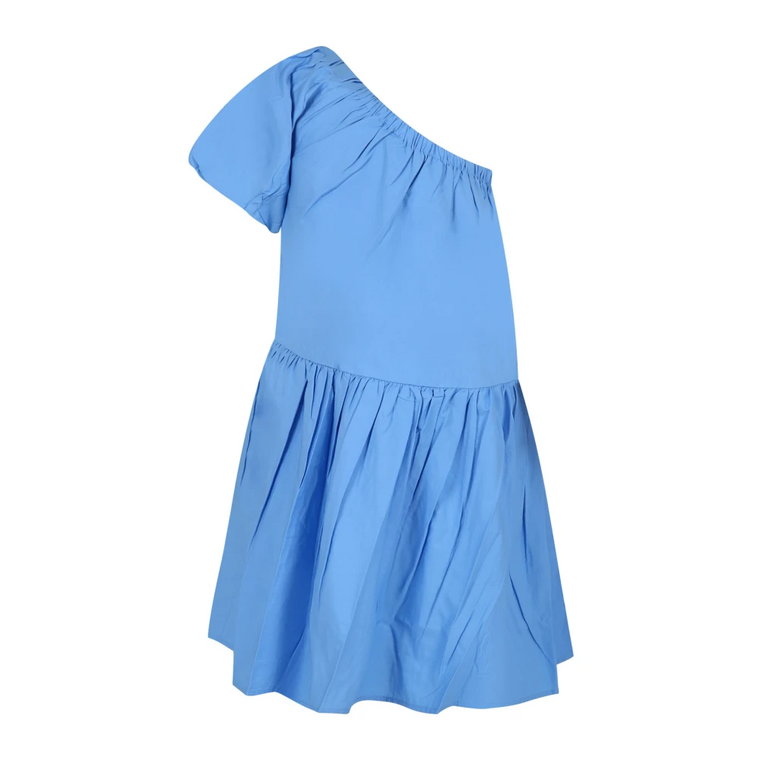 Lekka niebieska sukienka z plisowaną spódnicą Molo