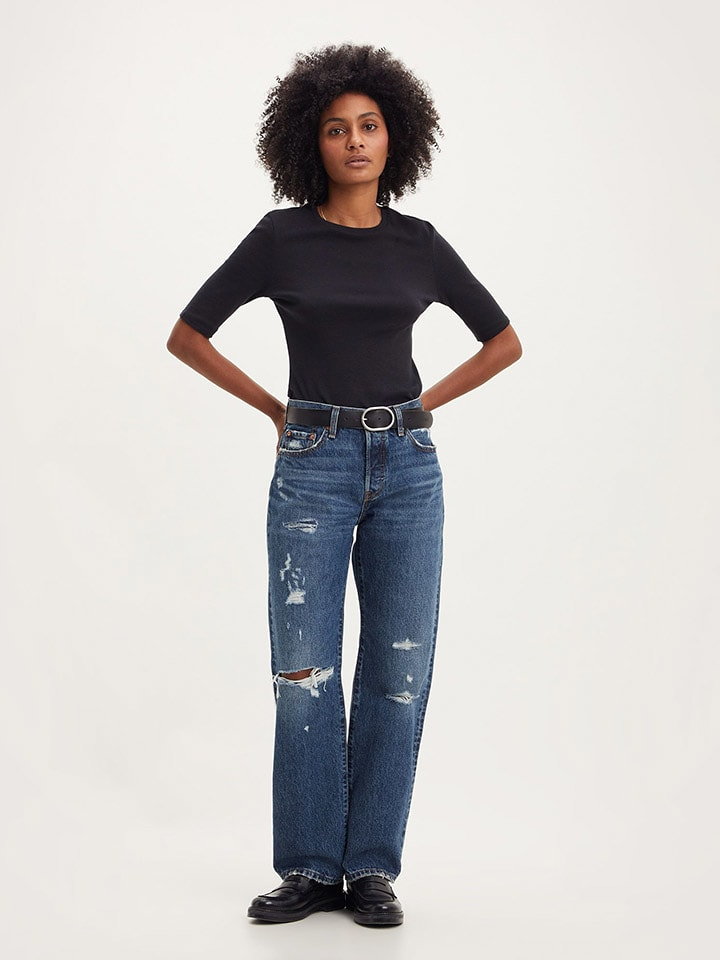 Levis Dżinsy "501" - Regular fit - w kolorze granatowym