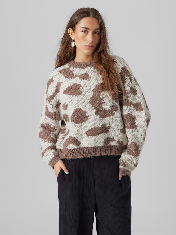 Vero Moda Sweter w kolorze beżowo-brązowym
