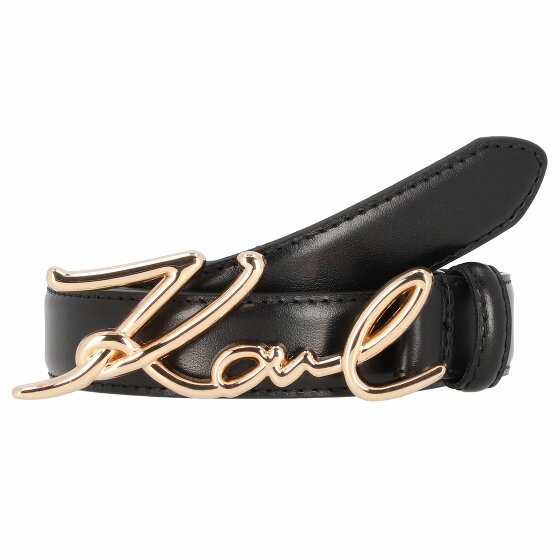 Karl Lagerfeld Signature Belt Leather black-gold 95 cm