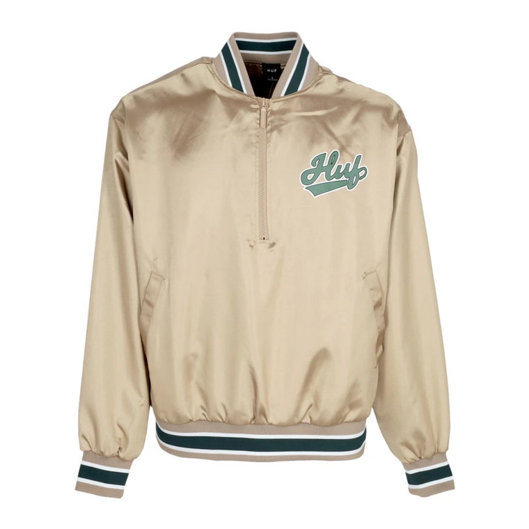 Satin Baseball Bomber Jacket Tan HUF