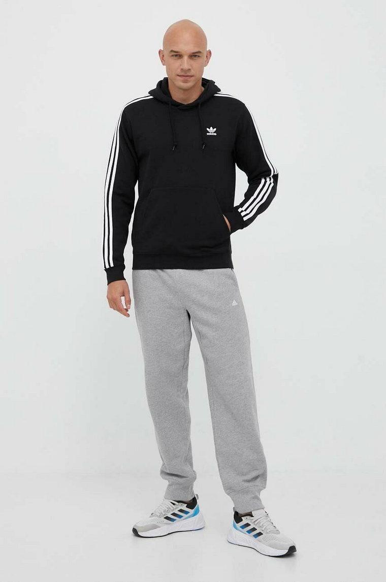 adidas Originals bluza męska kolor czarny z kapturem z aplikacją