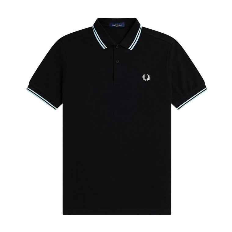 S07 Czarny Lekki Lód Twin Tipped Polo Shirt Fred Perry