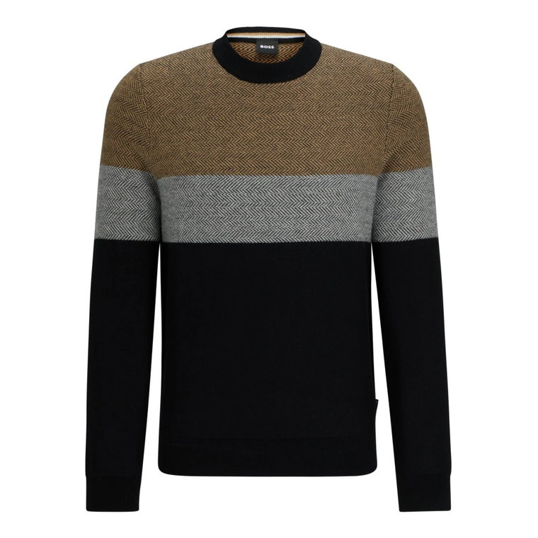 Męski Sweter Czarny Regular Fit Hugo Boss