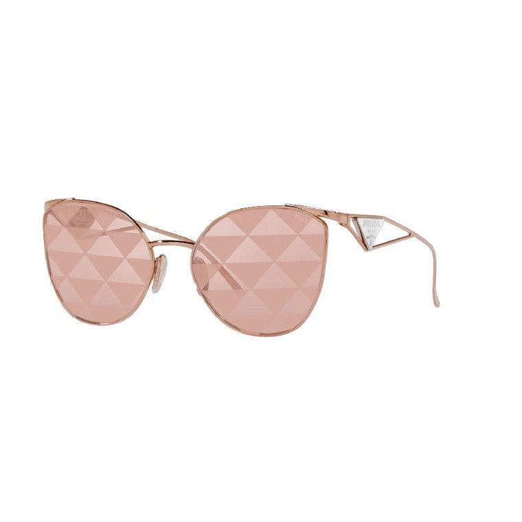 Okulary przeciwsłoneczne w kolorze różowego złota z alabastrowymi soczewkami Prada