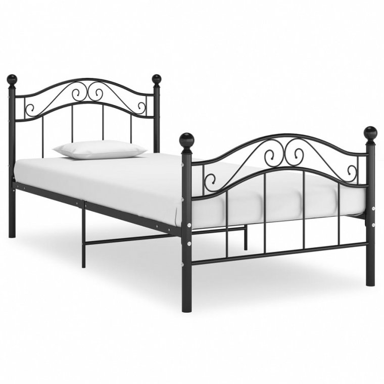 Rama łóżka, czarna, metalowa, 90 x 200 cm kod: V-324988