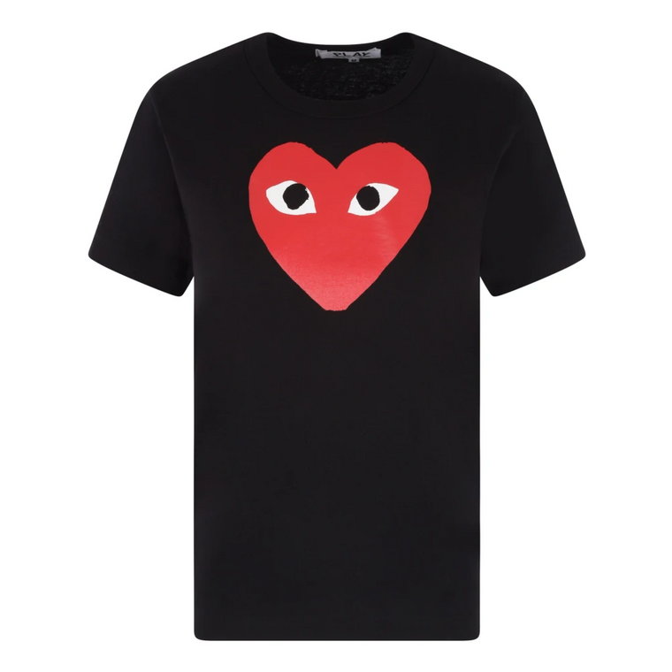 Czarna koszulka z nadrukiem serca Comme des Garçons Play